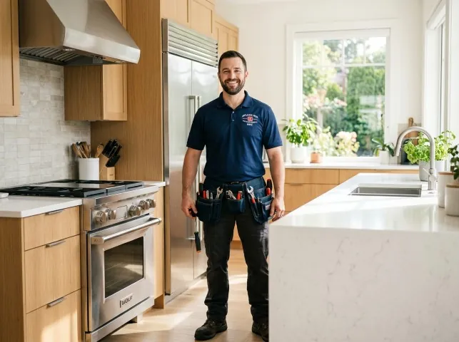 Appliance Repair Hero technician in a Atlasburg, PA kitchen after an appliance repair